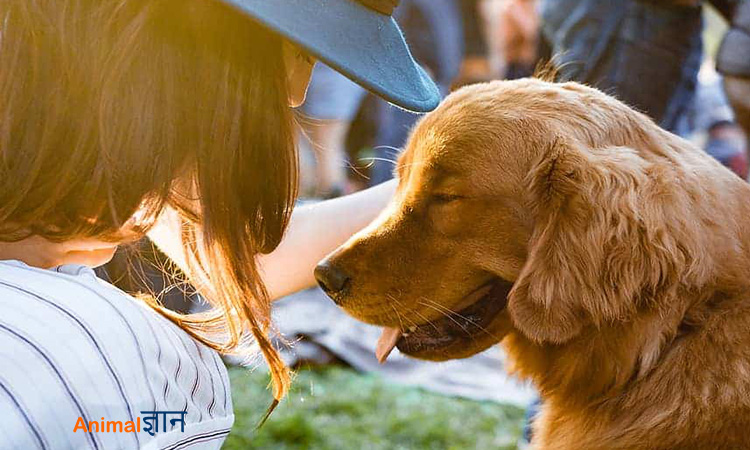 happy women with dog